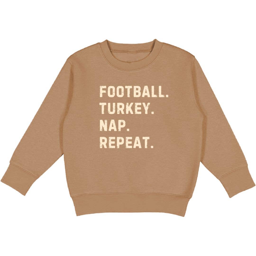 Football Turkey Nap Repeat Thanksgiving Sweatshirt