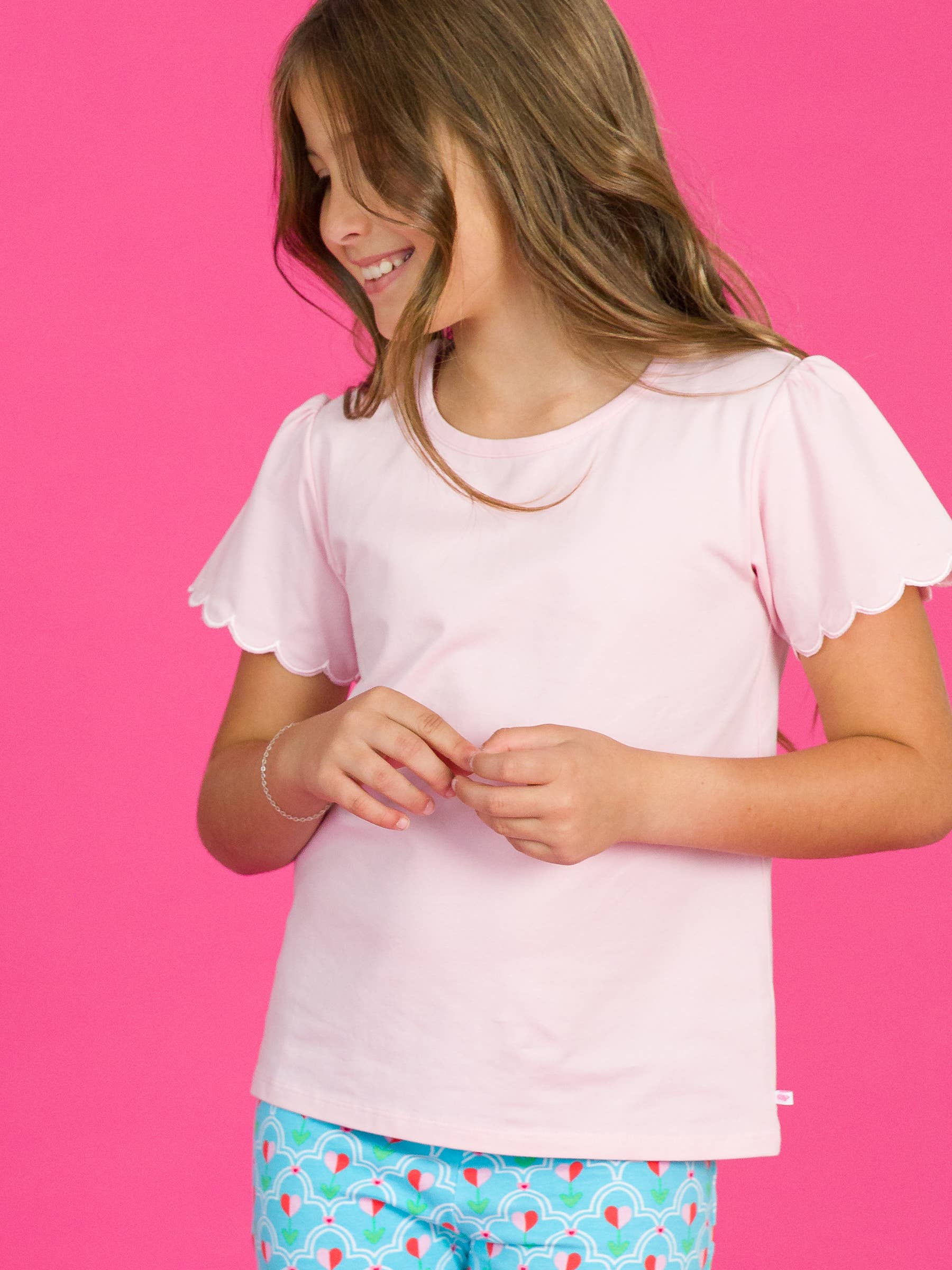 Pink Scallop Tee