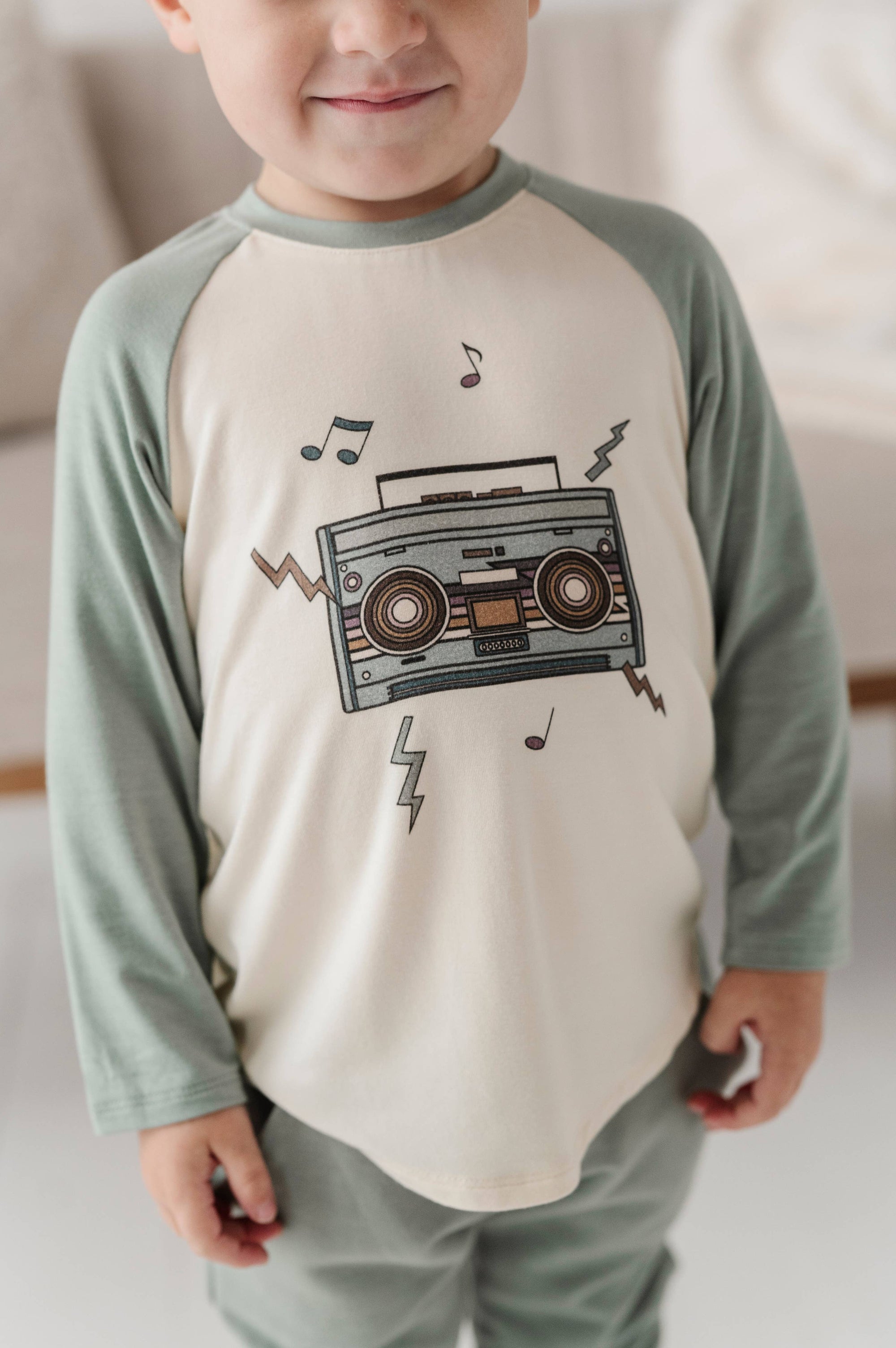 Boombox Long Sleeve Baseball Tee