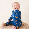 Construction Vehicle Bamboo 2-Way Convertible Zip Romper