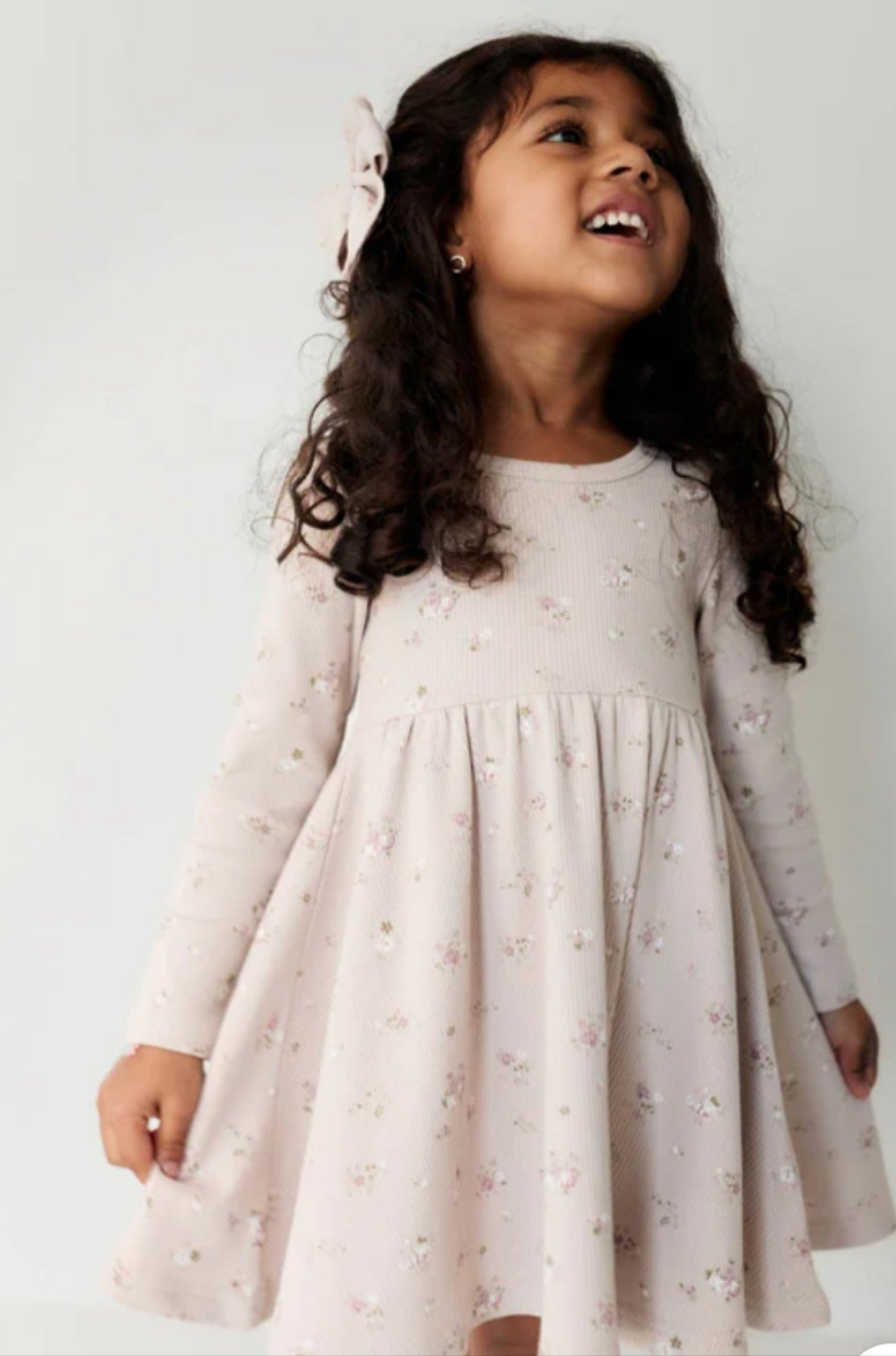 Organic Cotton Fine Rib Tallulah Dress - Petite Fleur Violet