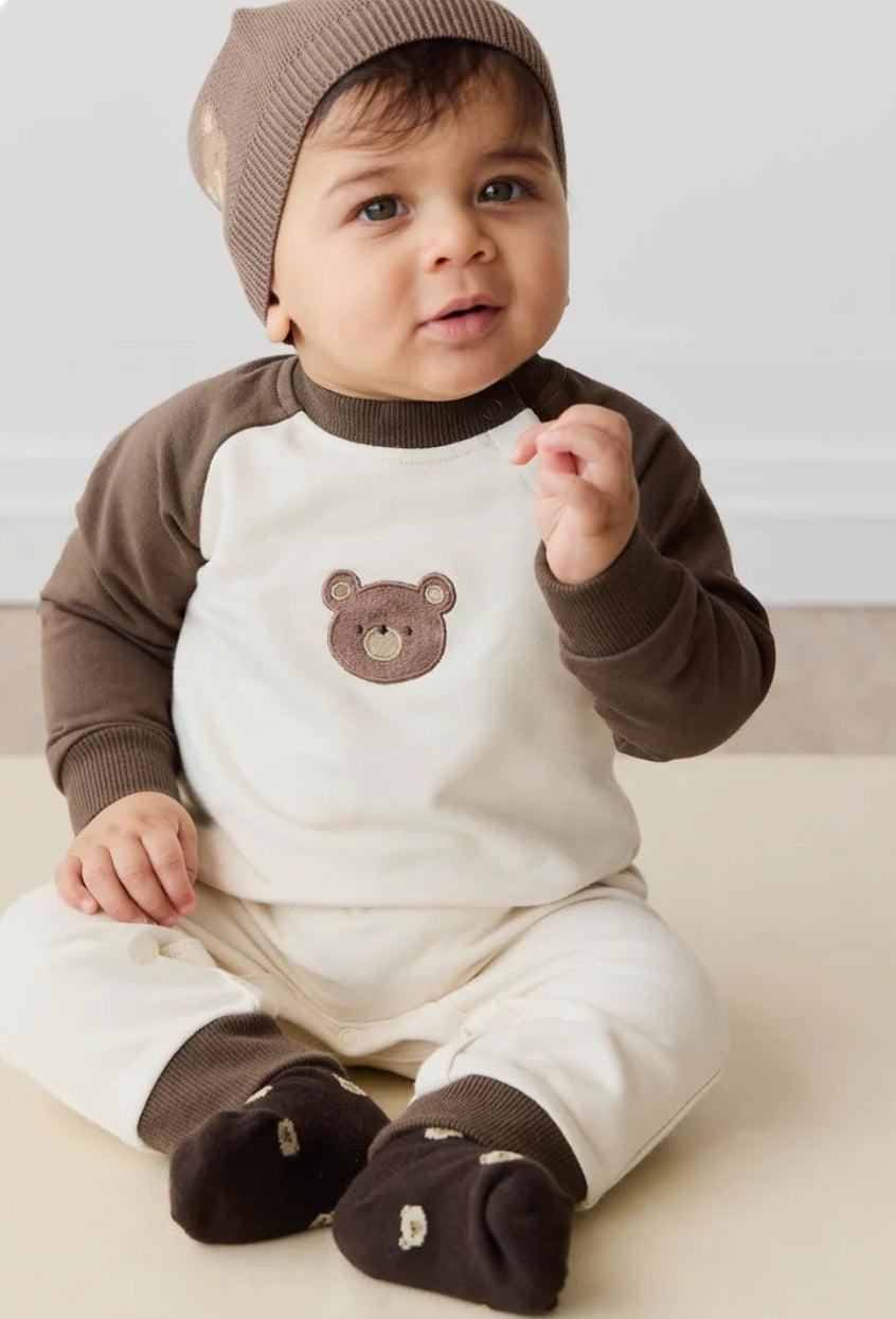 Organic Cotton Tao Sweatshirt Onepiece - Cloud Bobbie Bear