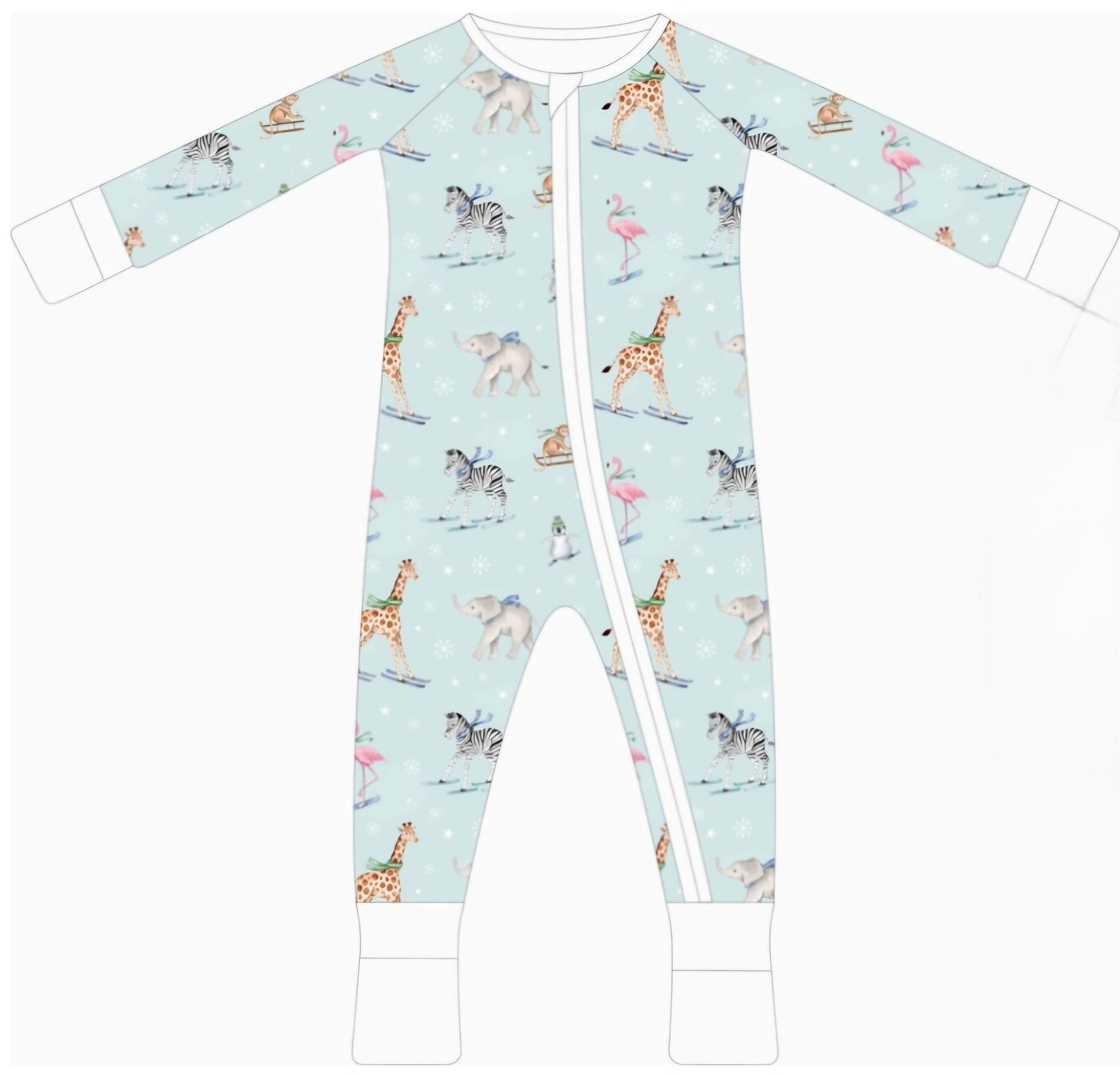 Winter at the Zoo Zip Romper