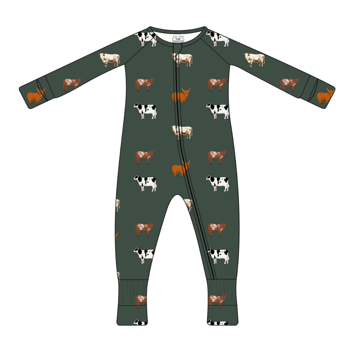 Green Cow Bamboo 2-Way Convertible Zip Romper