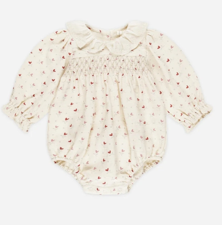 Callie Romper - Heart Ditsy